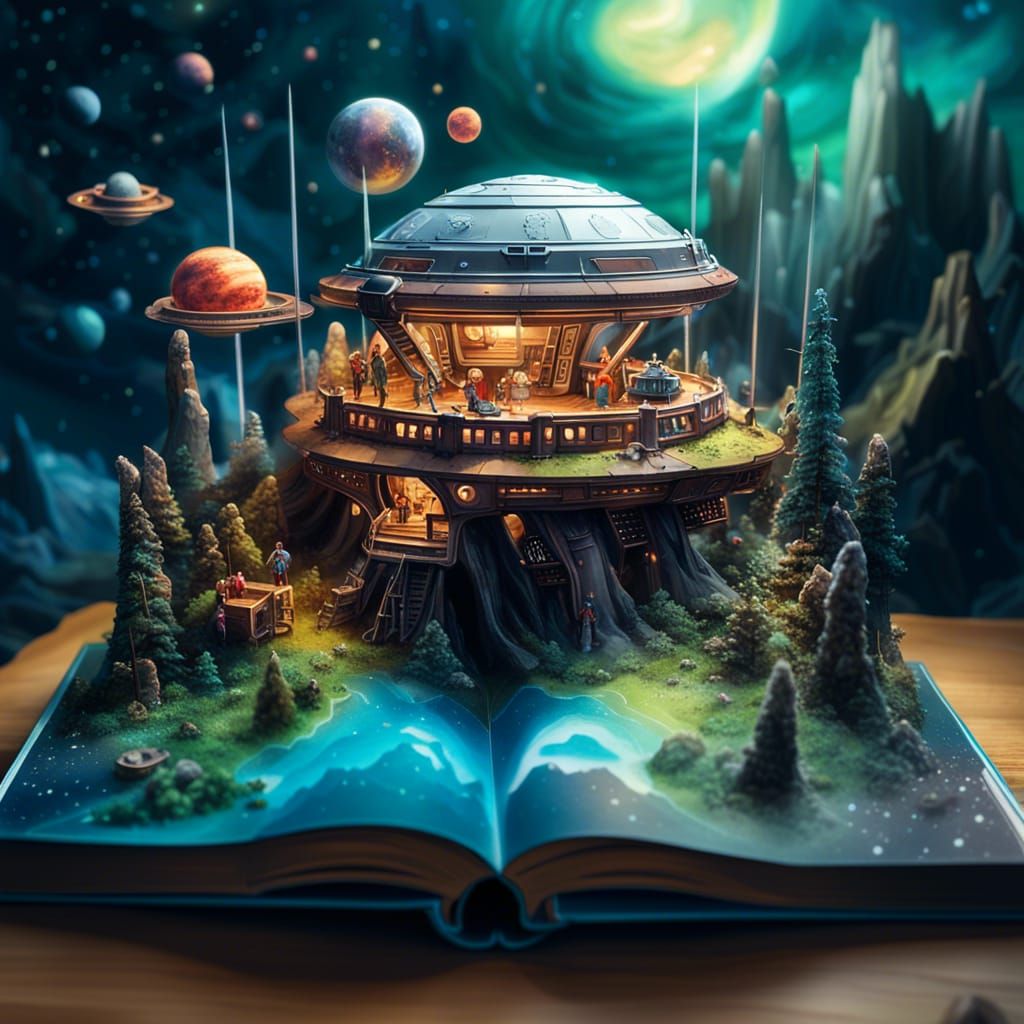 Sci-Fi Wonderland Arising from Pop-Up Book