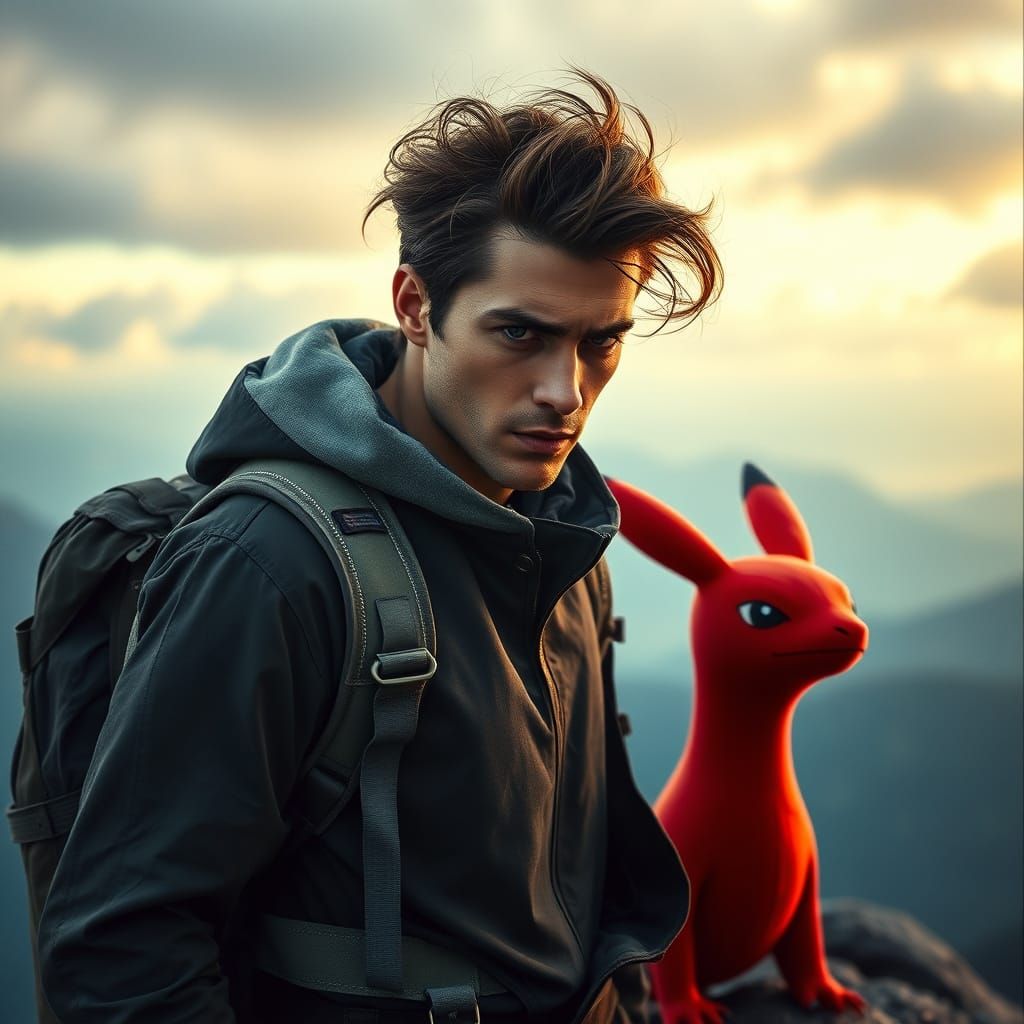 Photorealistic Pokémon Master on Mt. Silver