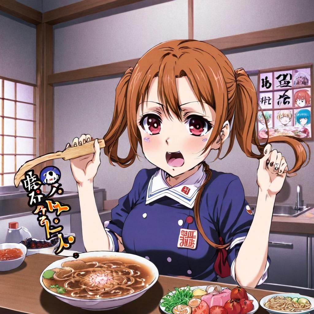 Anime-Style Art Inspired by food house's "curses"