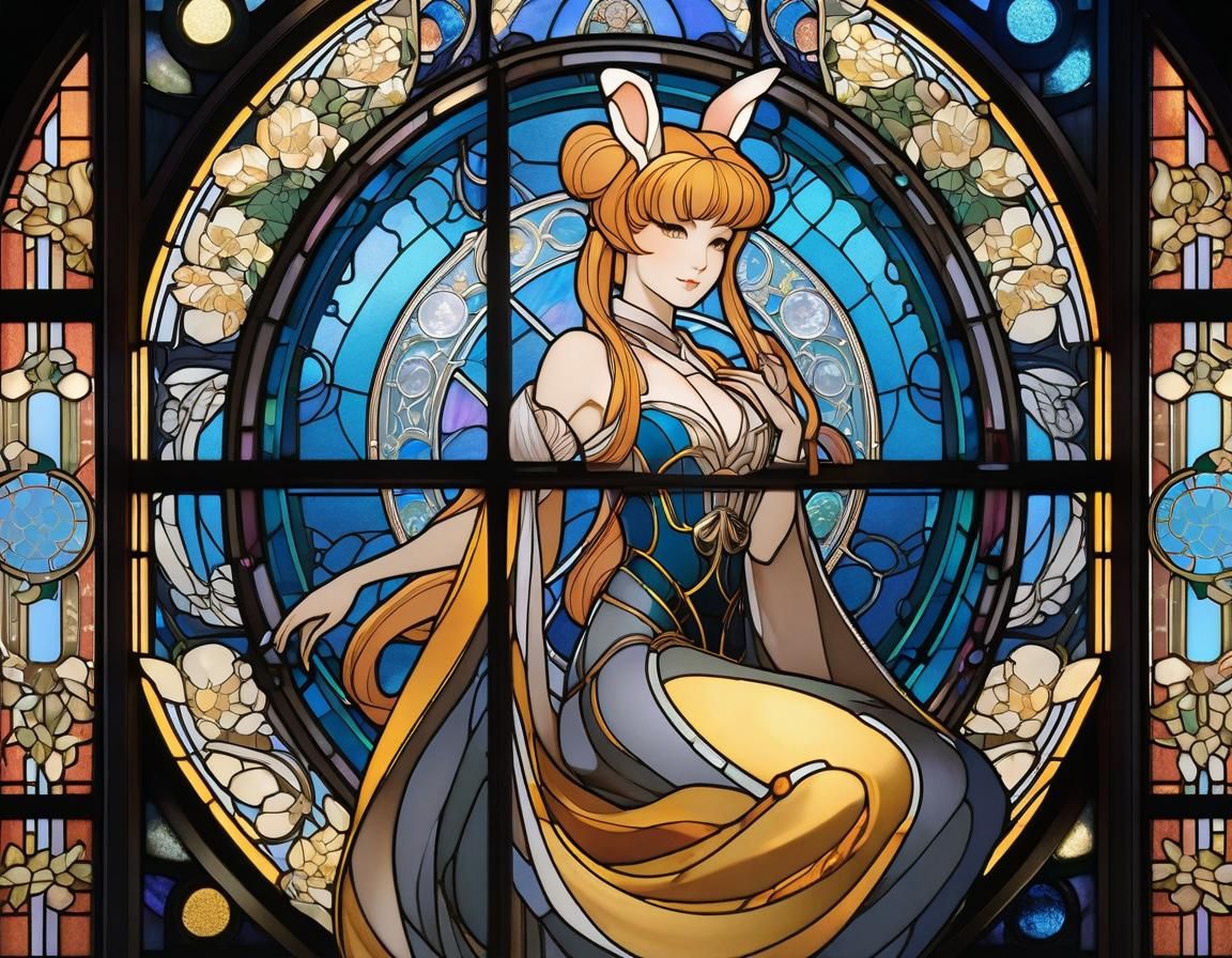 Stained Glass Window of Nami as Usagi Tsukino