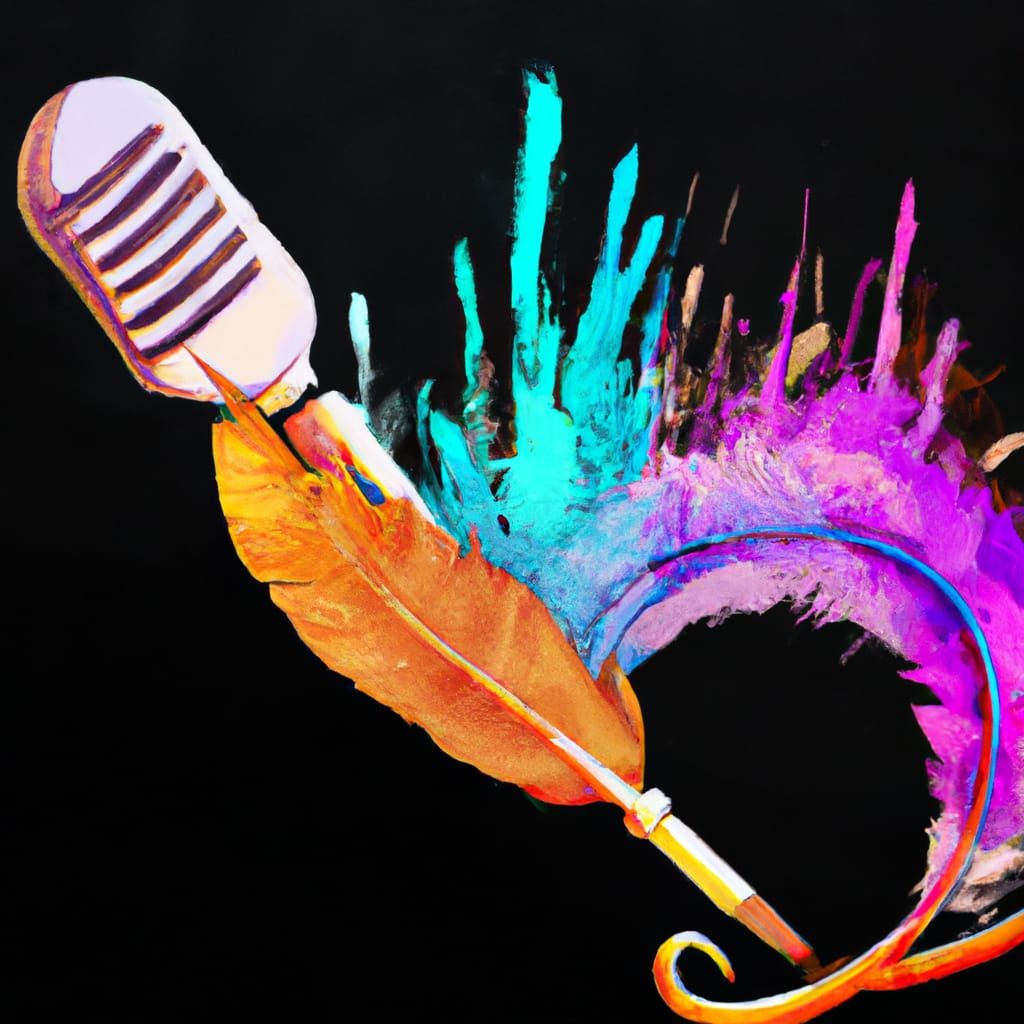 Quill and Microphone Fusion in Graffiti Art