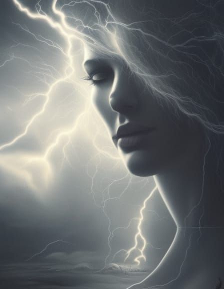 Mystic Warlock in Energetic Lightning Storm