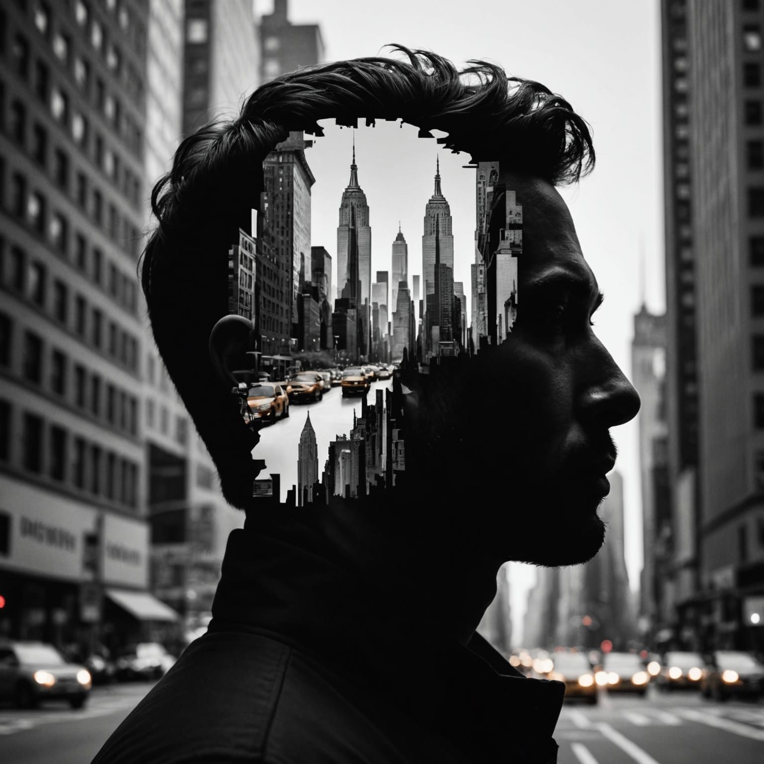 New York City Silhouette in Sketch Style