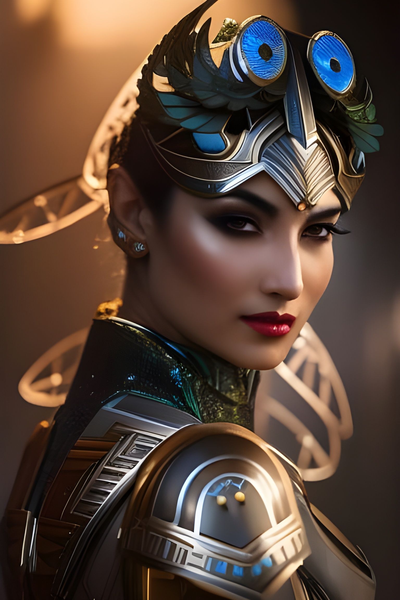 Egyptian Superhero in Solarpunk Armor