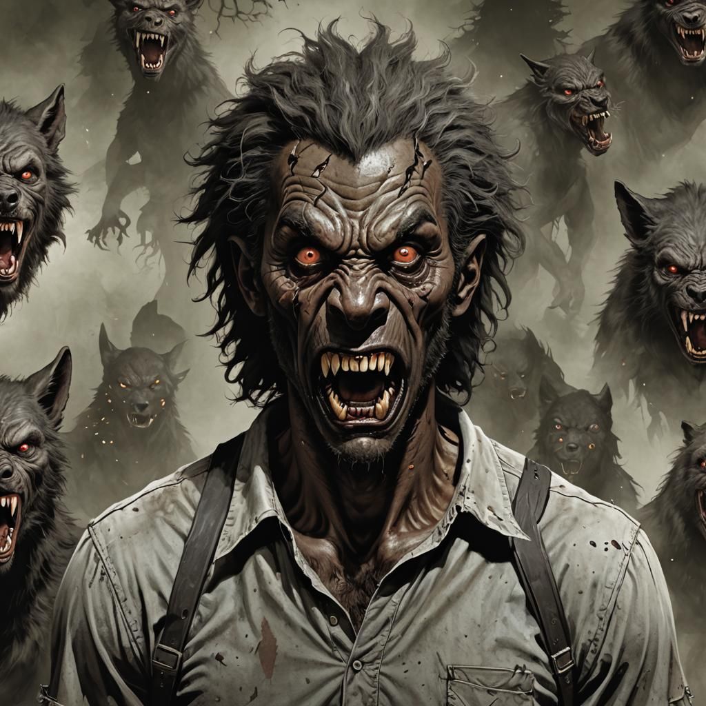 African American Werewolf Male Portrait