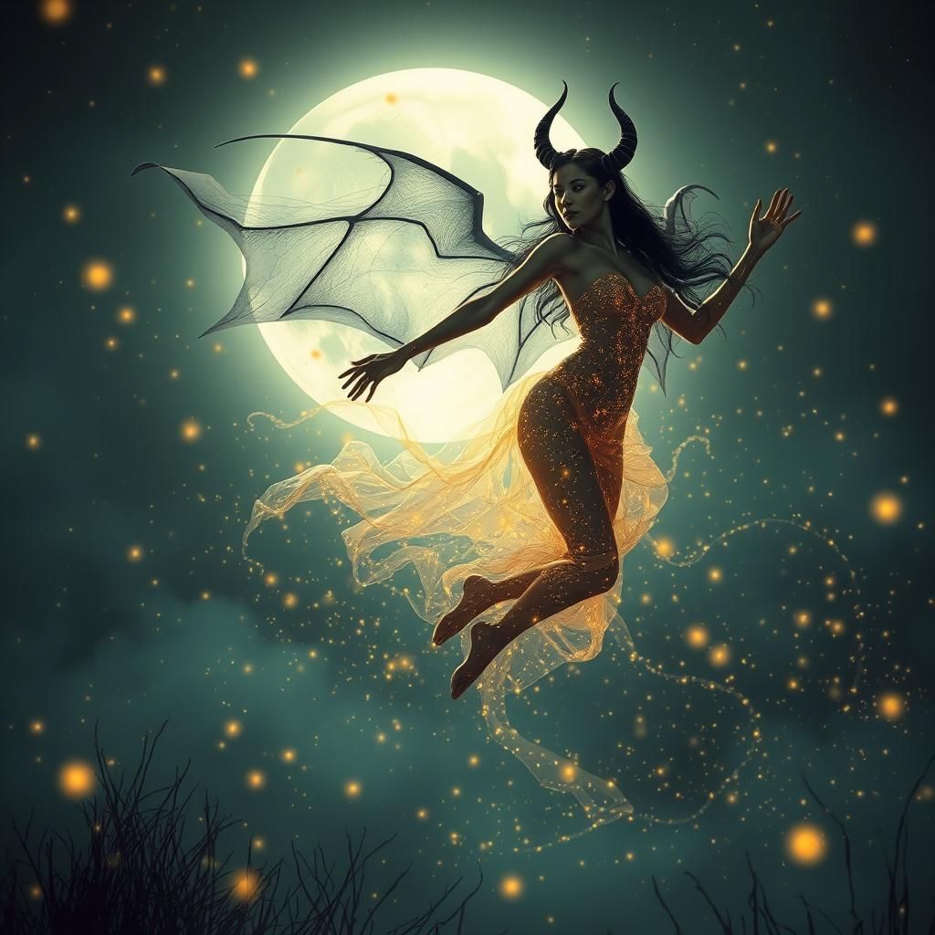 Ethereal Feminine Figure in Luminous Twilight