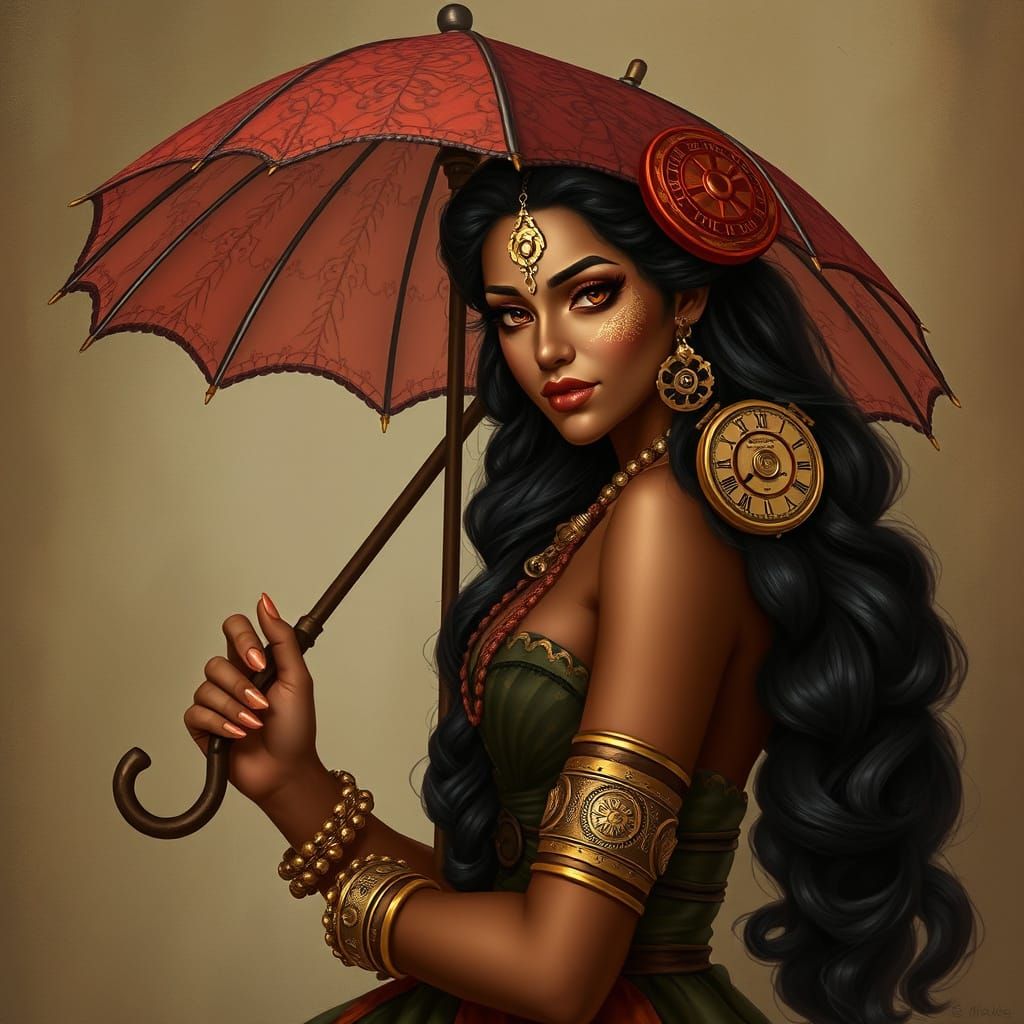 Regal Steam Siren in Vintage Bollywood and Jules Verne Style