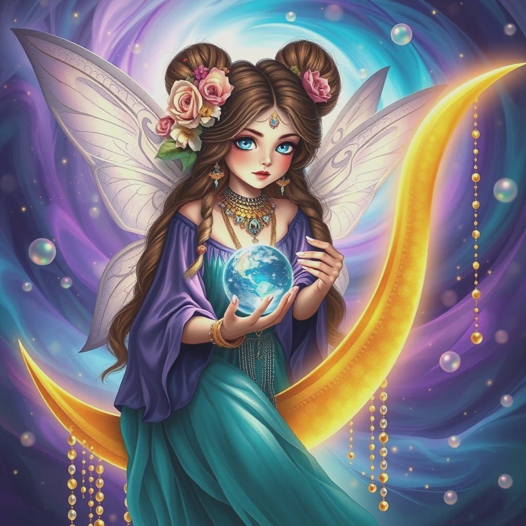 Ethereal Bohemian Fairy in Vibrant Fantasy Portrait