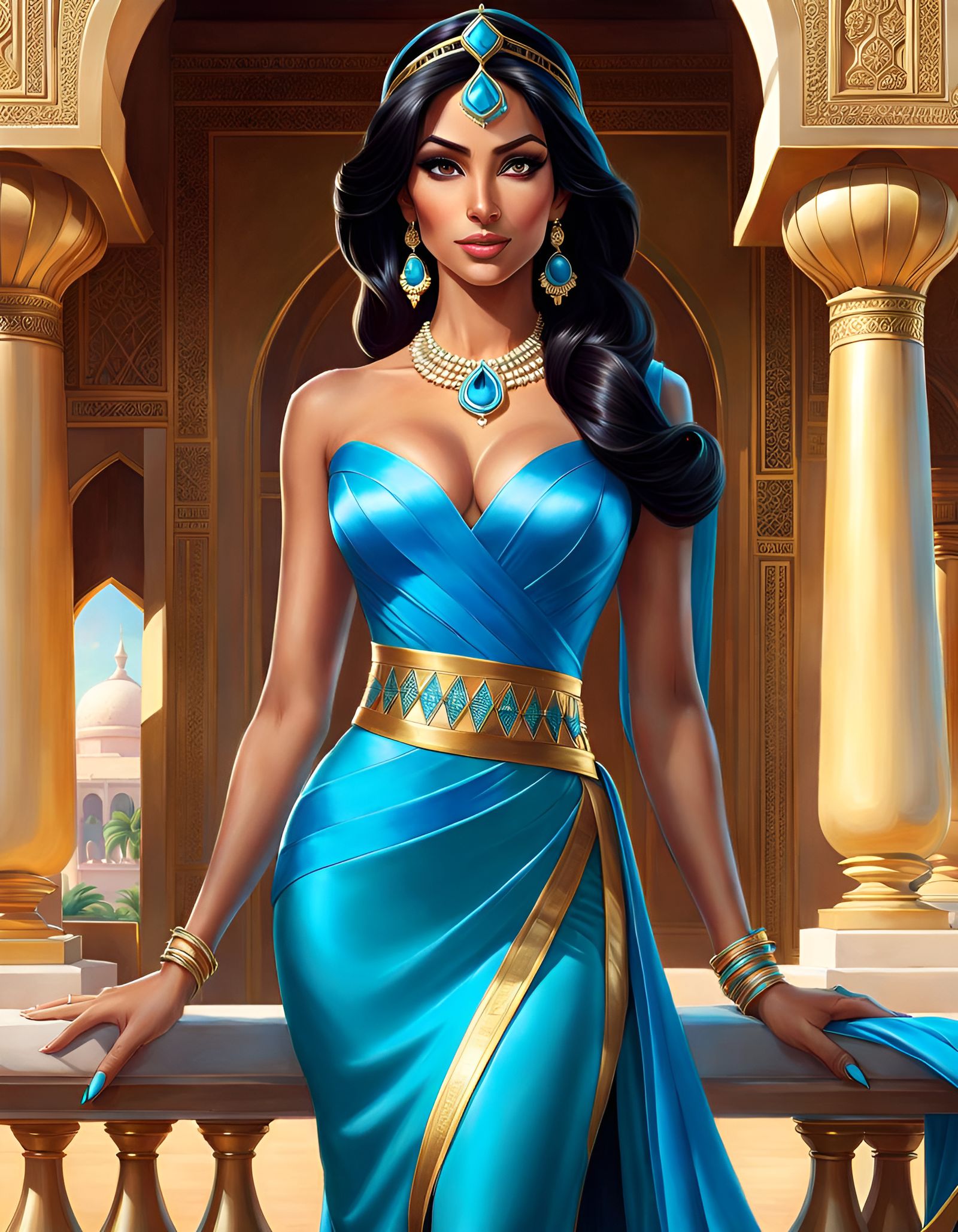 Modern Princess Jasmine as Prime Minister: Photorealistic Ar...