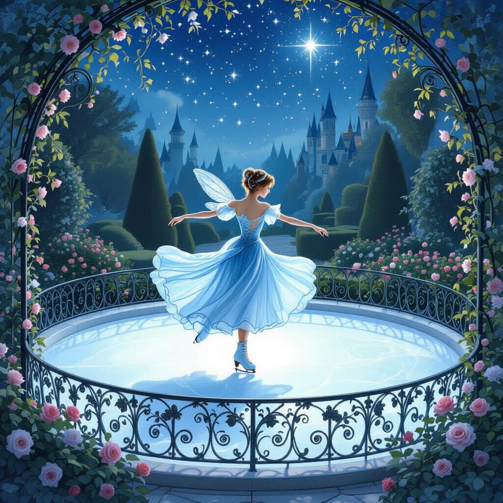 Fairy Figure Skater in Magical Garden