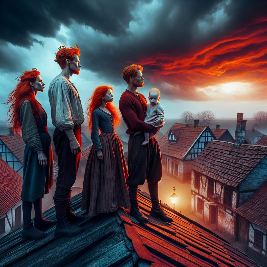 Redhead Family and Haunted Village Sunset