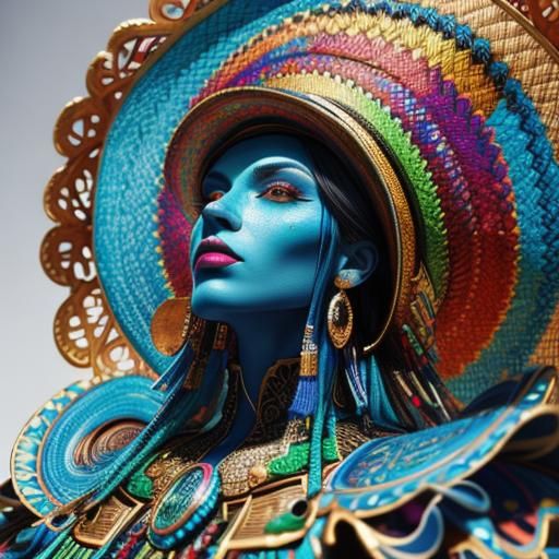 Intricate Hat in Colorful Environment: Photorealistic Splash...