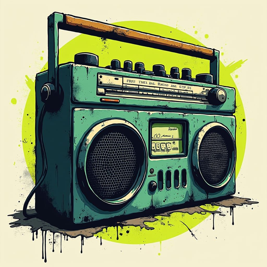 Guerrilha Radio Barcelona: 90s Street Art Logo