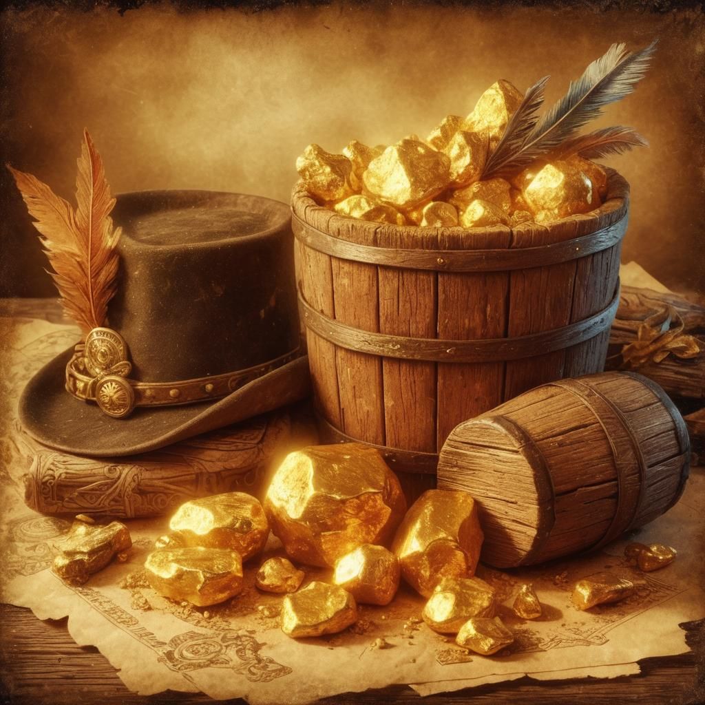 Old West Gold Nuggets on Paper: Fantasy Style