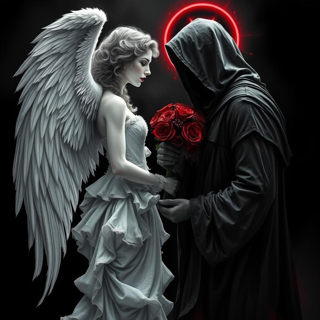 Angel and Death in Gothic Romance Style
