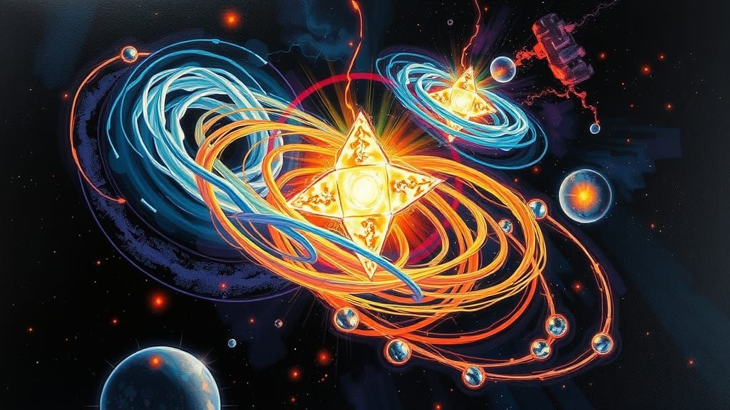 Iridescent Plasma Maelstrom of Newborn Stars as Impasto Pain...