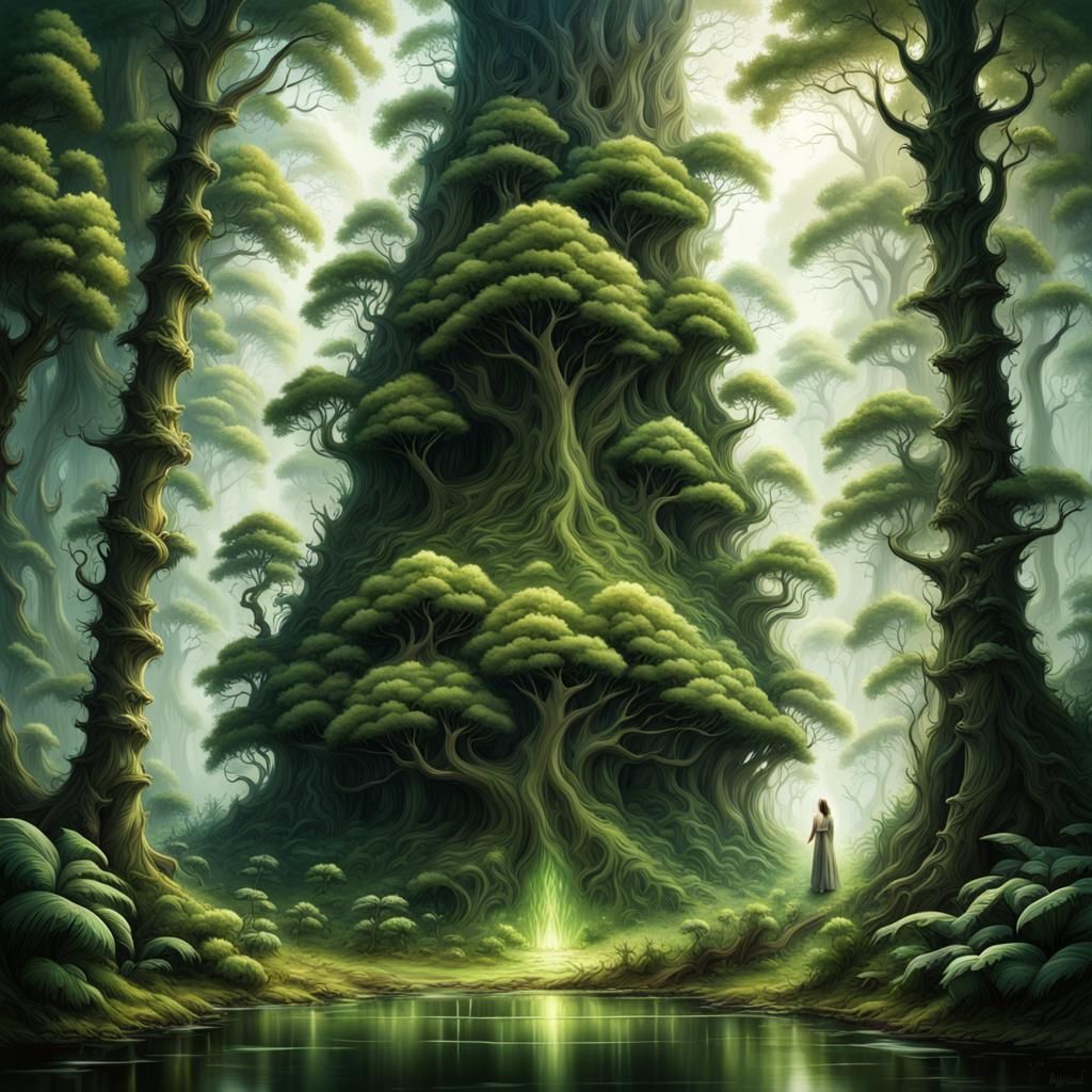 Epic Dark Fantasy: Mother Nature in Forest