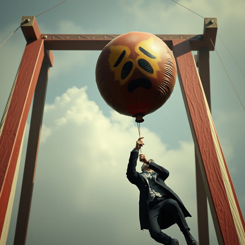 Man in Circus Tuxedo Hangs from Epic A-Frame in Dramatic Dig...