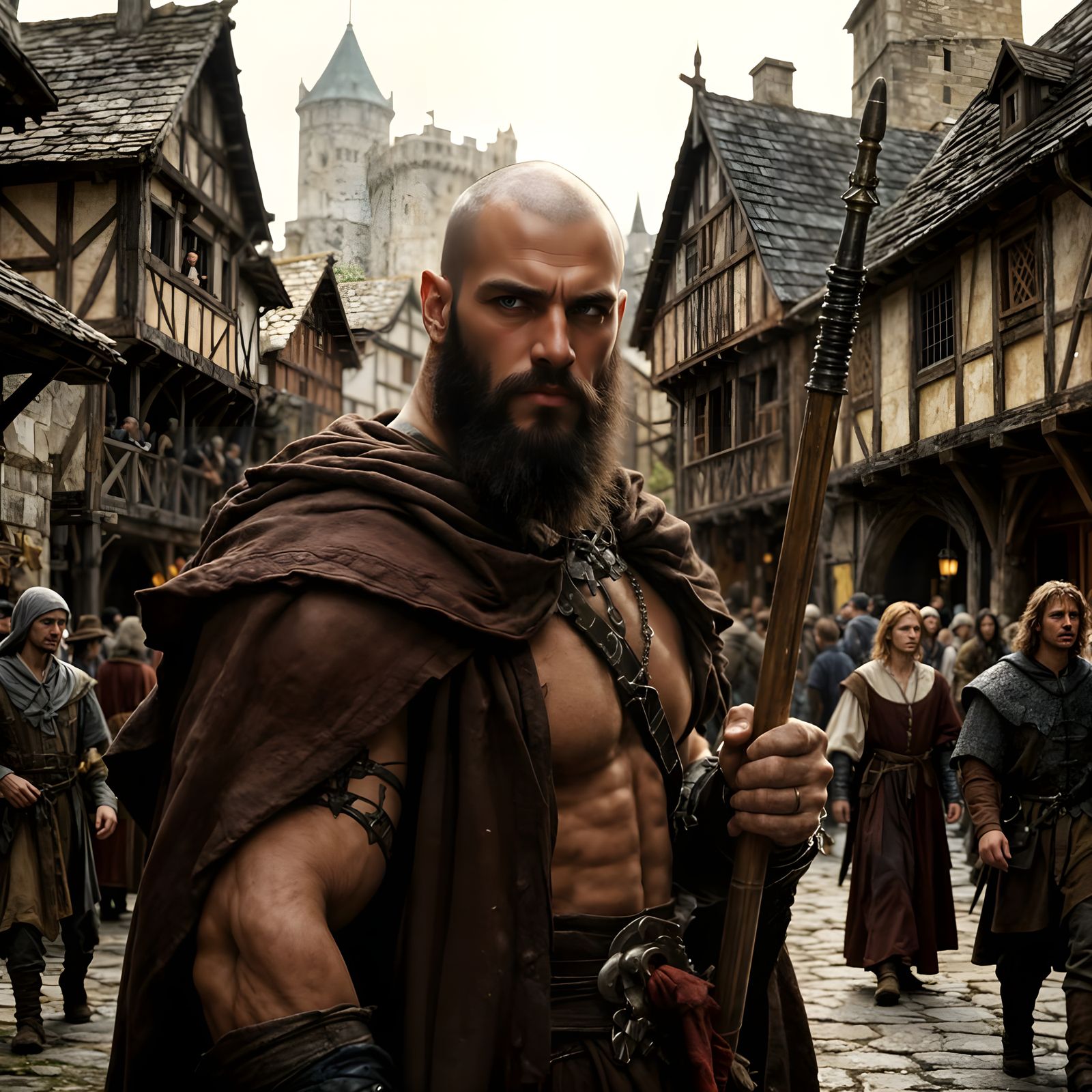 Muscular Pilgrim in Kowloon, Medieval Style