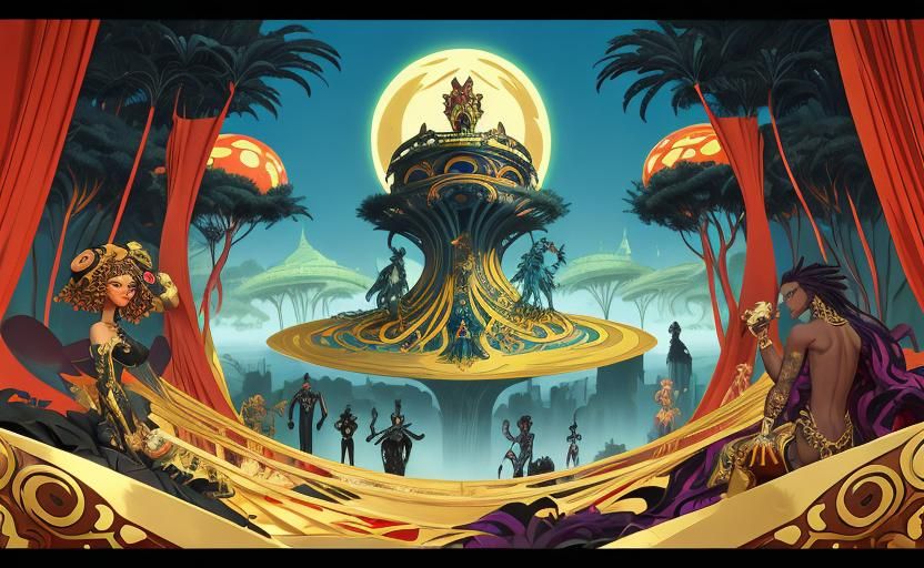 Eve's Afrofuturist Paradise: A Colorful Vision