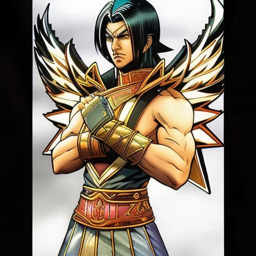 Anime Warrior Concept Art in Comic Book Style