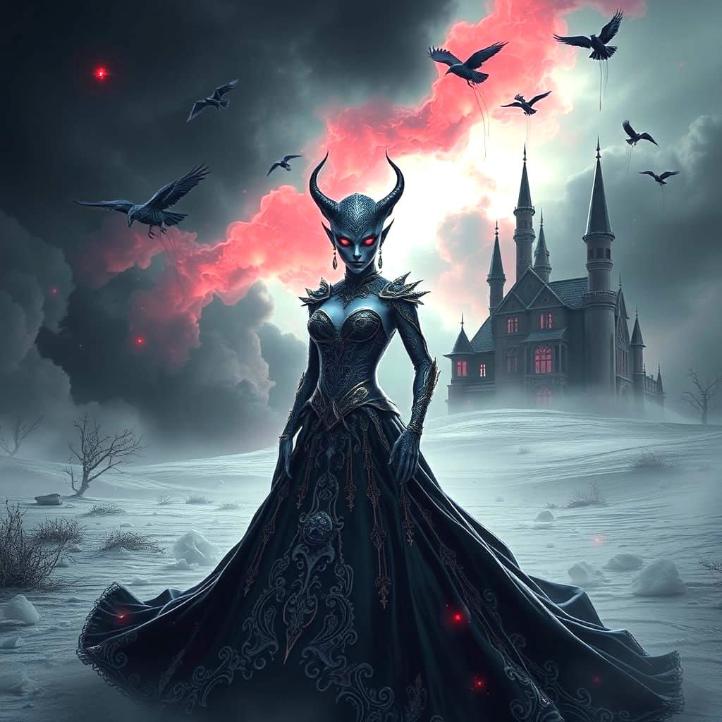 Mysterious Galaxy Structure in Dark Fantasy Style