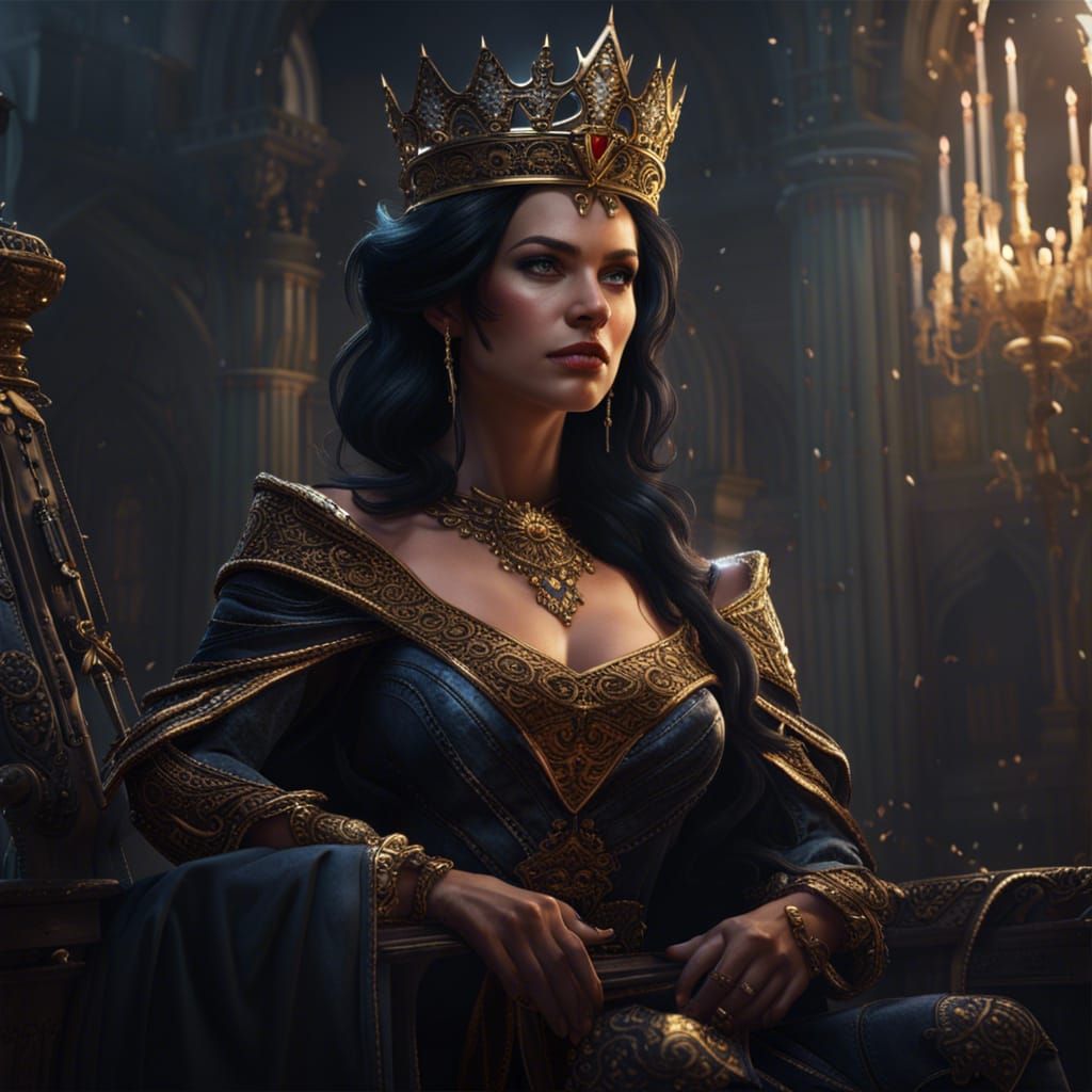Dark Haired Queen of the Land: Fantasy Art