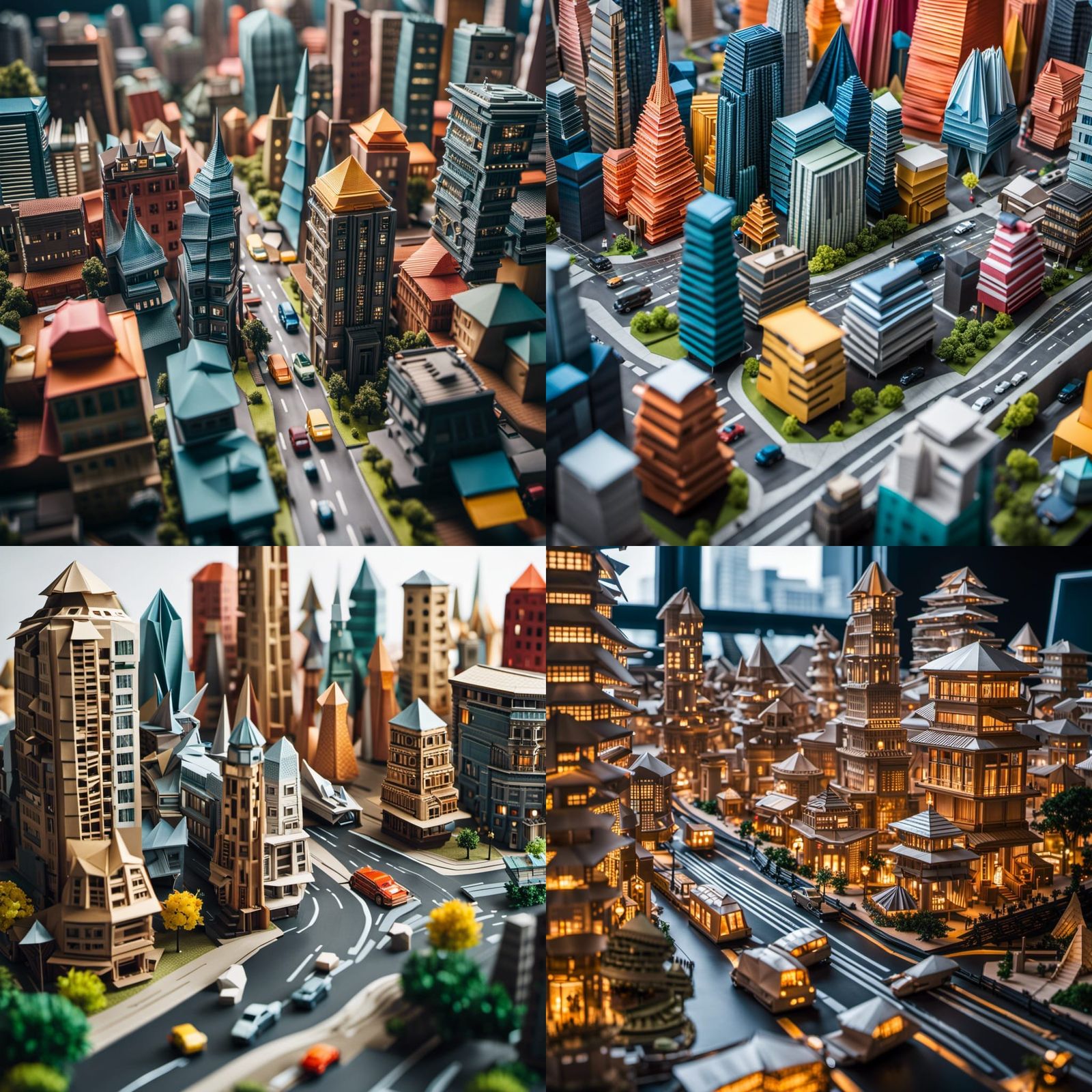 Origami City: A Maximalist Digital Painting