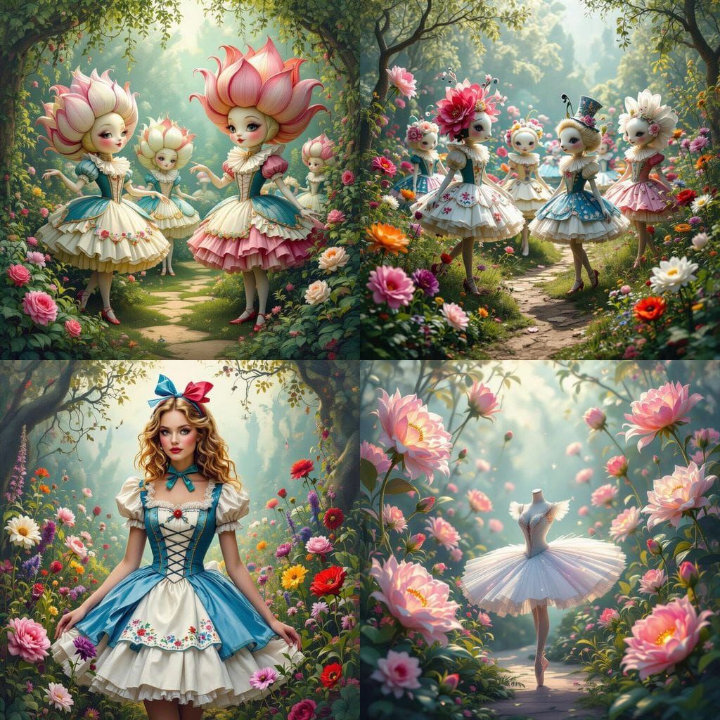 Alice in Wonderland Garden of Living Flowers Ballet Outfit