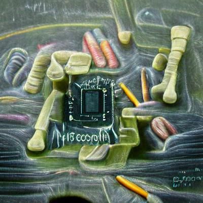 Detailed Microprocessor in Colorful Chalk Art