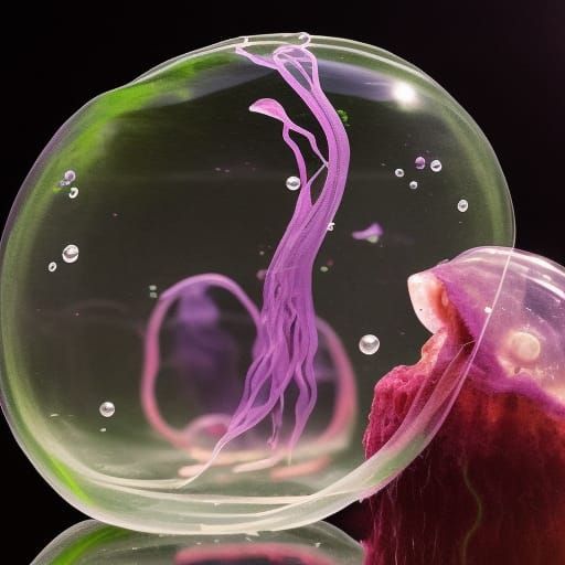 Jellyfish Floating in a Bubble