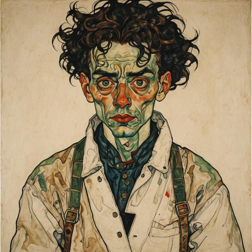 Expressive Portrait in the Style of Schiele
