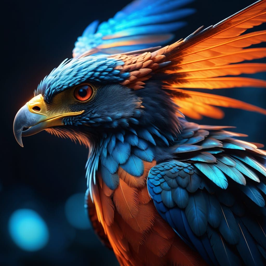 Dragobird: Fantasy Creature in Digital Matte Painting Style