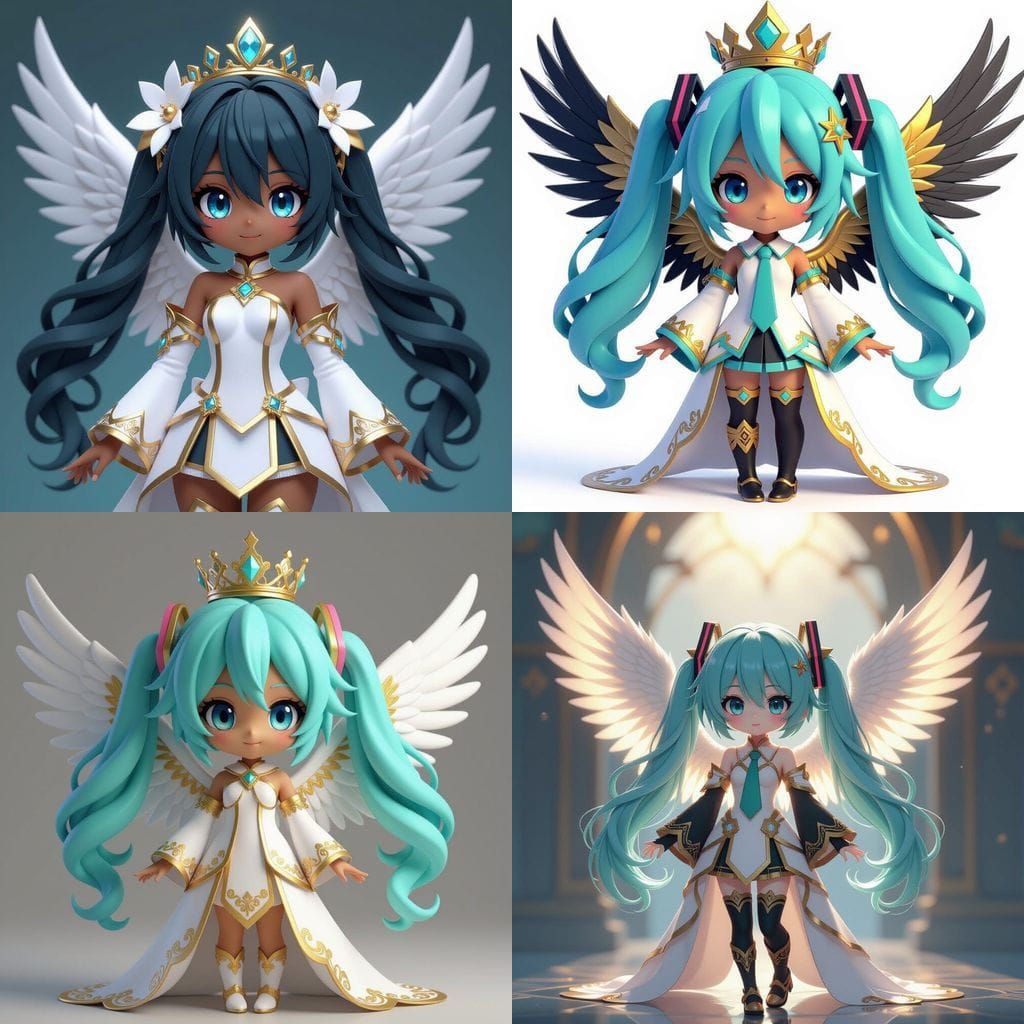 Chibi Hatsune Miku Angel in Kingdom Hearts Attire