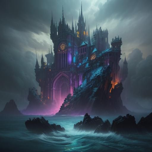 Hyperrealistic Mermaid in Ocean: Dark Fantasy Art