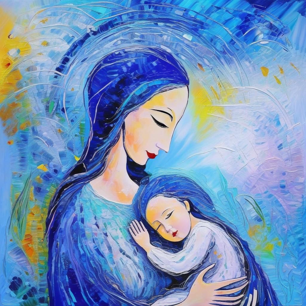 Touching Image of a Mother and Child