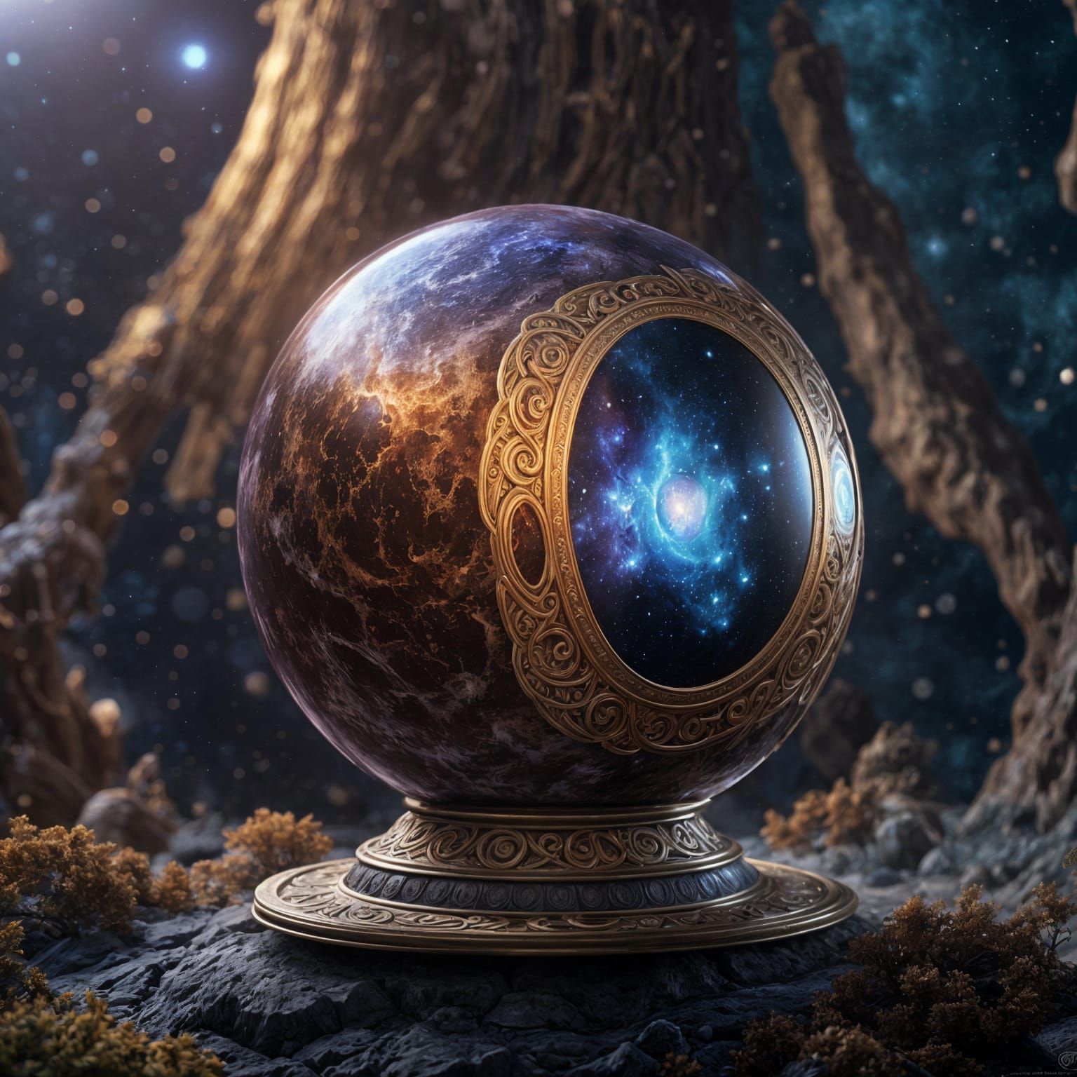 Cosmic Orb: A Harmonious Universe in Digital Art