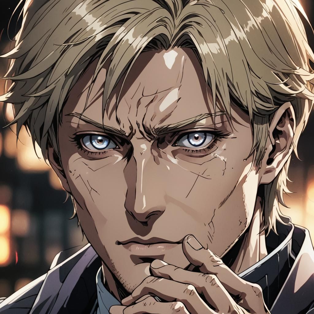 Intense Anime Portrait of Johan Liebert