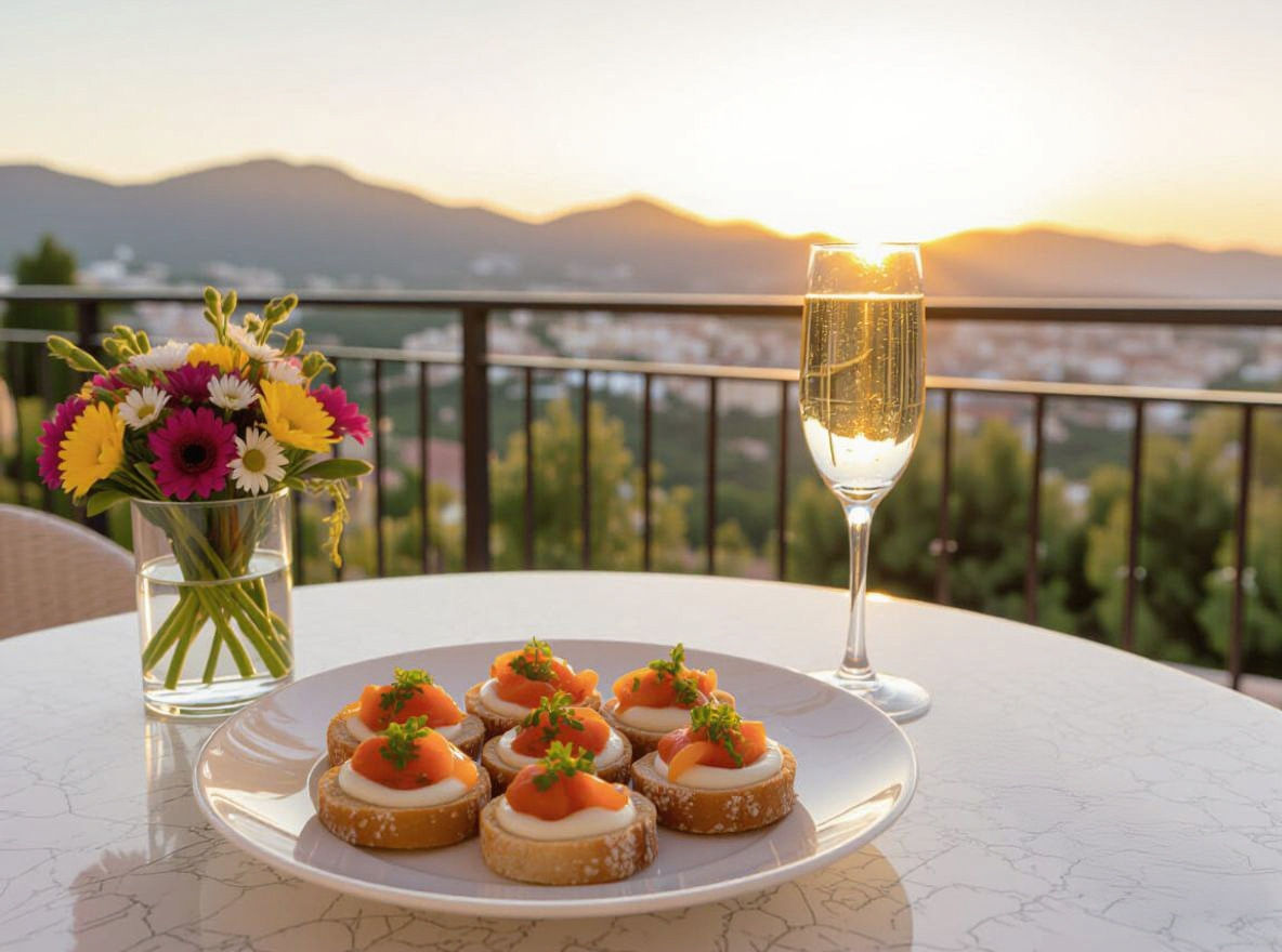 Catalonian Balcony Sunrise with Spanish Tapas