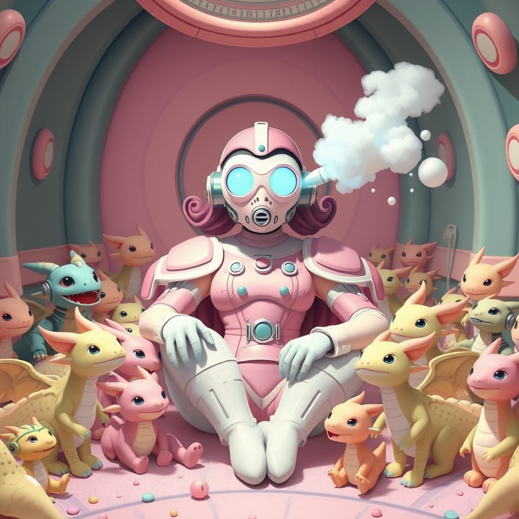 Pastel Menace: Cuteness Supervillain in Ghibli-Inspired Lair