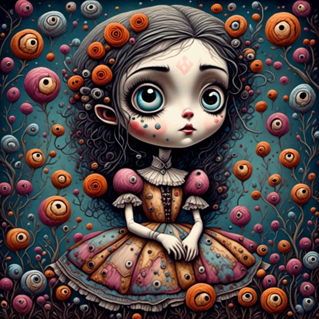 Chibi Dark Alice in Wonderland Art