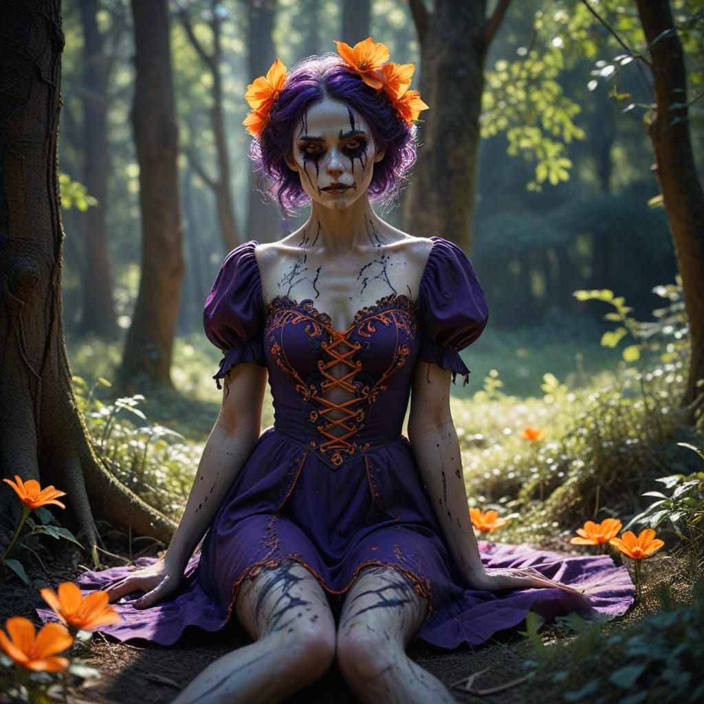 Whimsical Fantasy Elf in Forest Glade