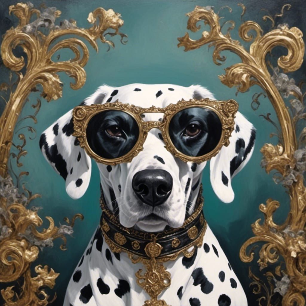 Dalmatian Dog Portrait with Sunglasses