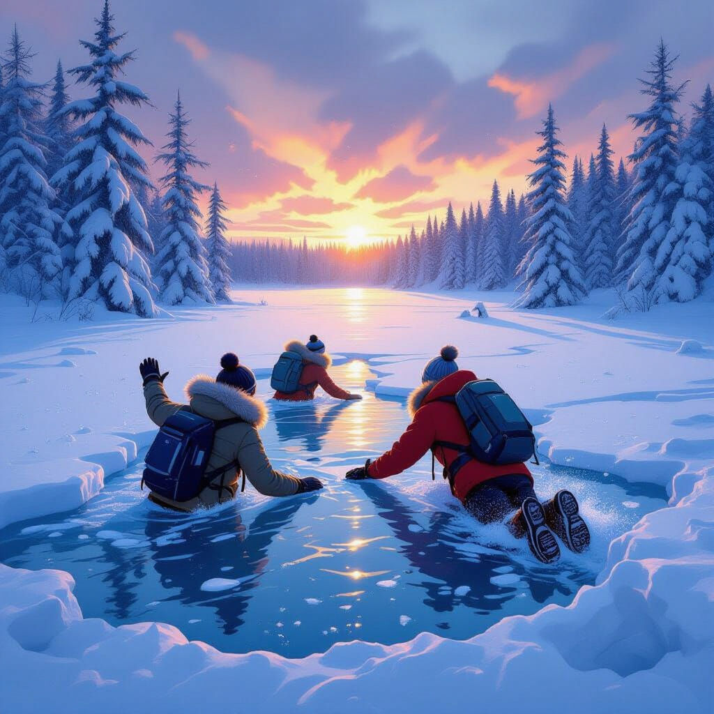 Falling Through Ice Scene