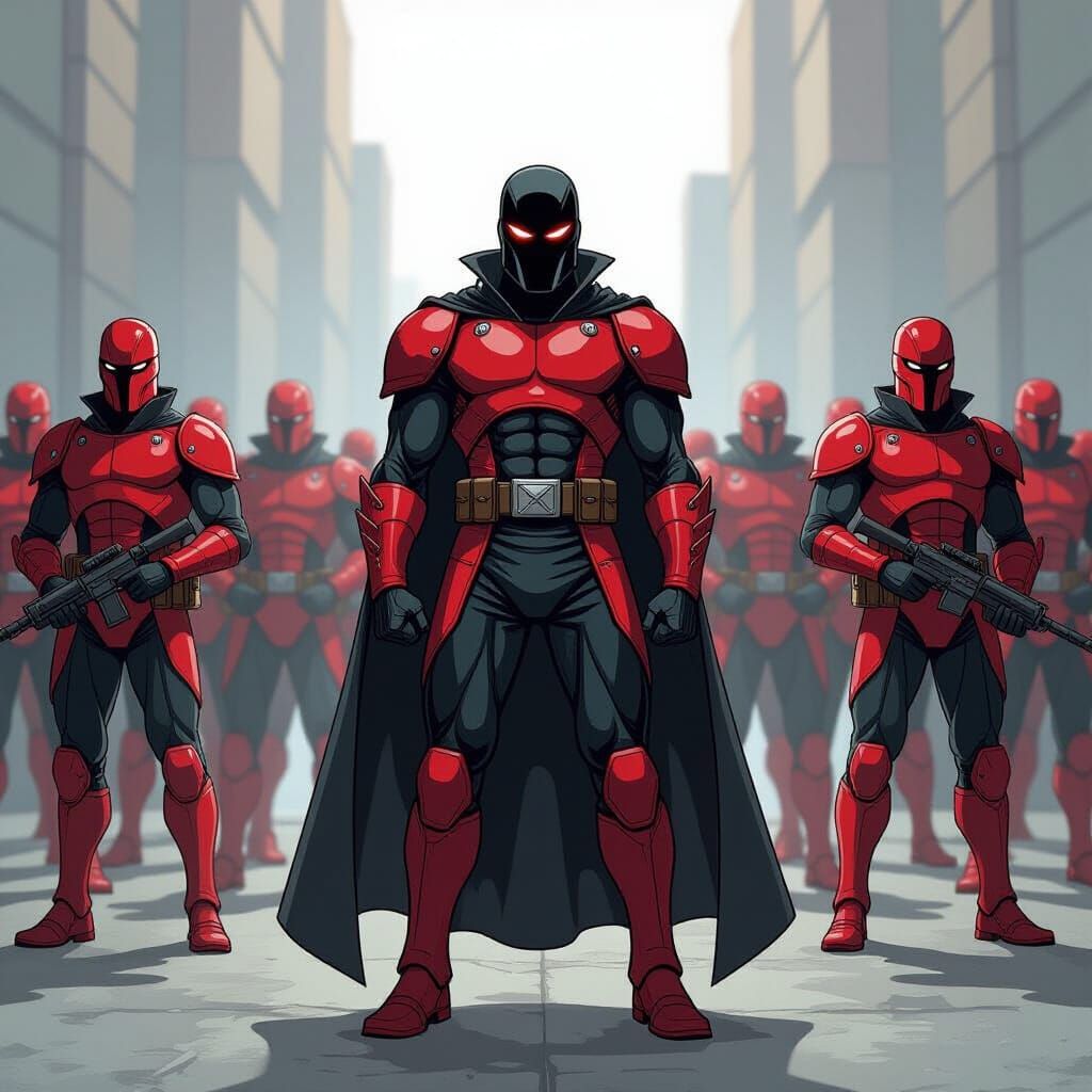 Cobra Commander Leads Followers in GiJoe Comic Art Style