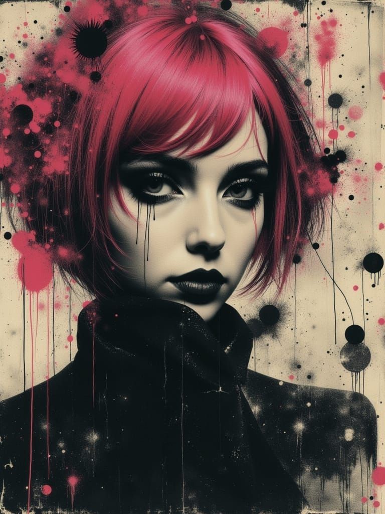 Gothic Despaircore Portrait of a Young Woman