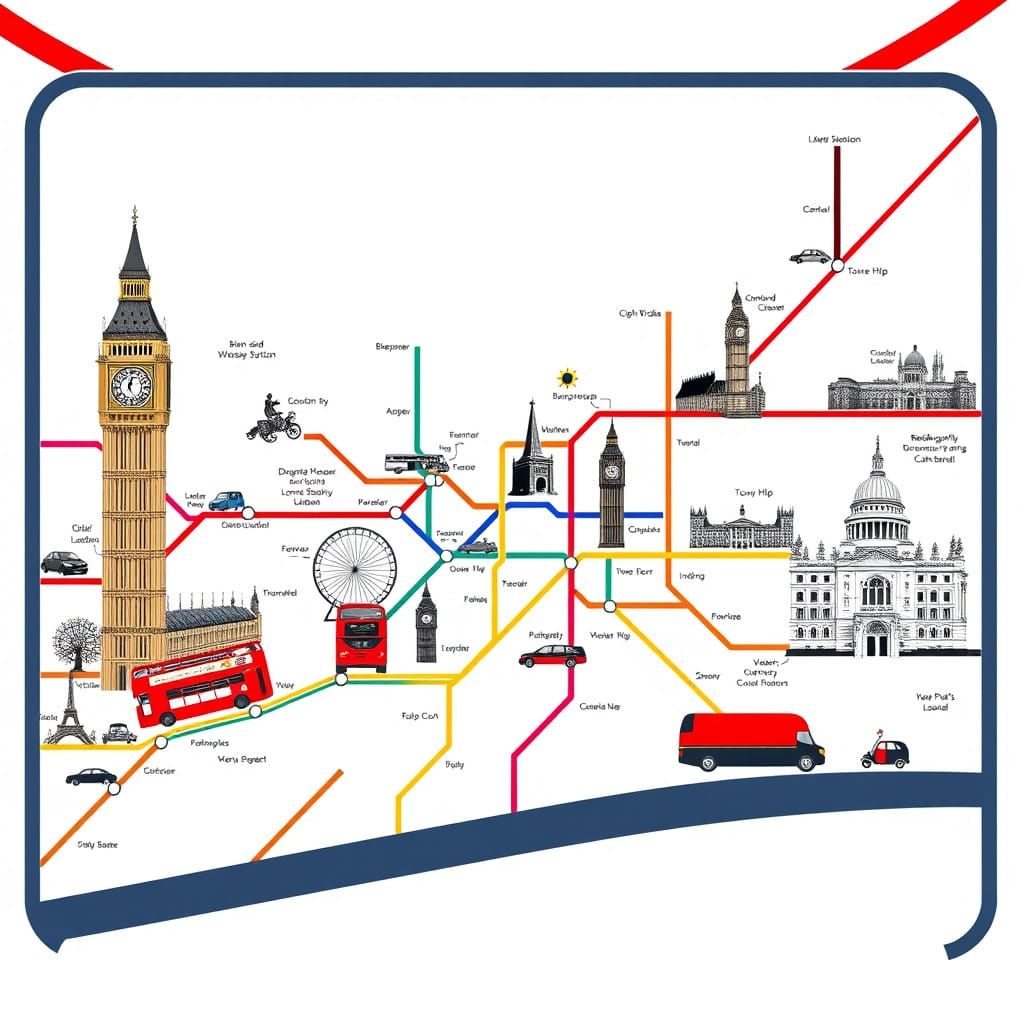 London Landmarks Reimagined as Underground Map