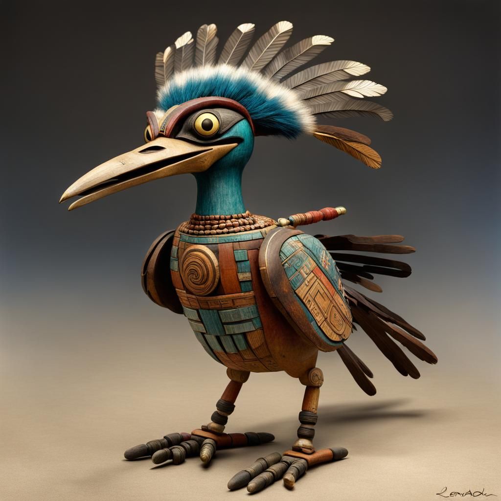 Roadrunner Kachina Doll in Renaissance Style