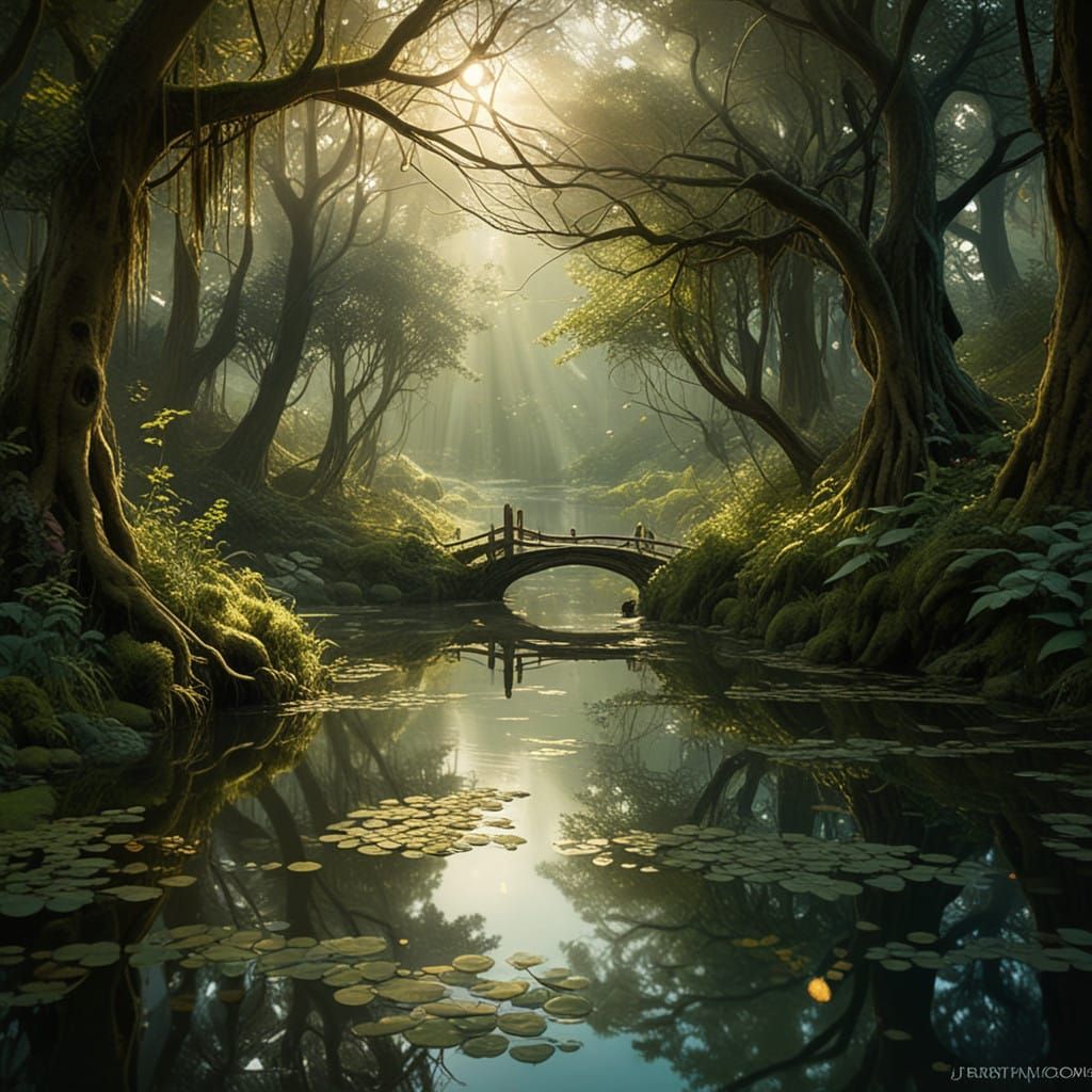 Enchanted Forest Realm in Vibrant, Dreamy Style