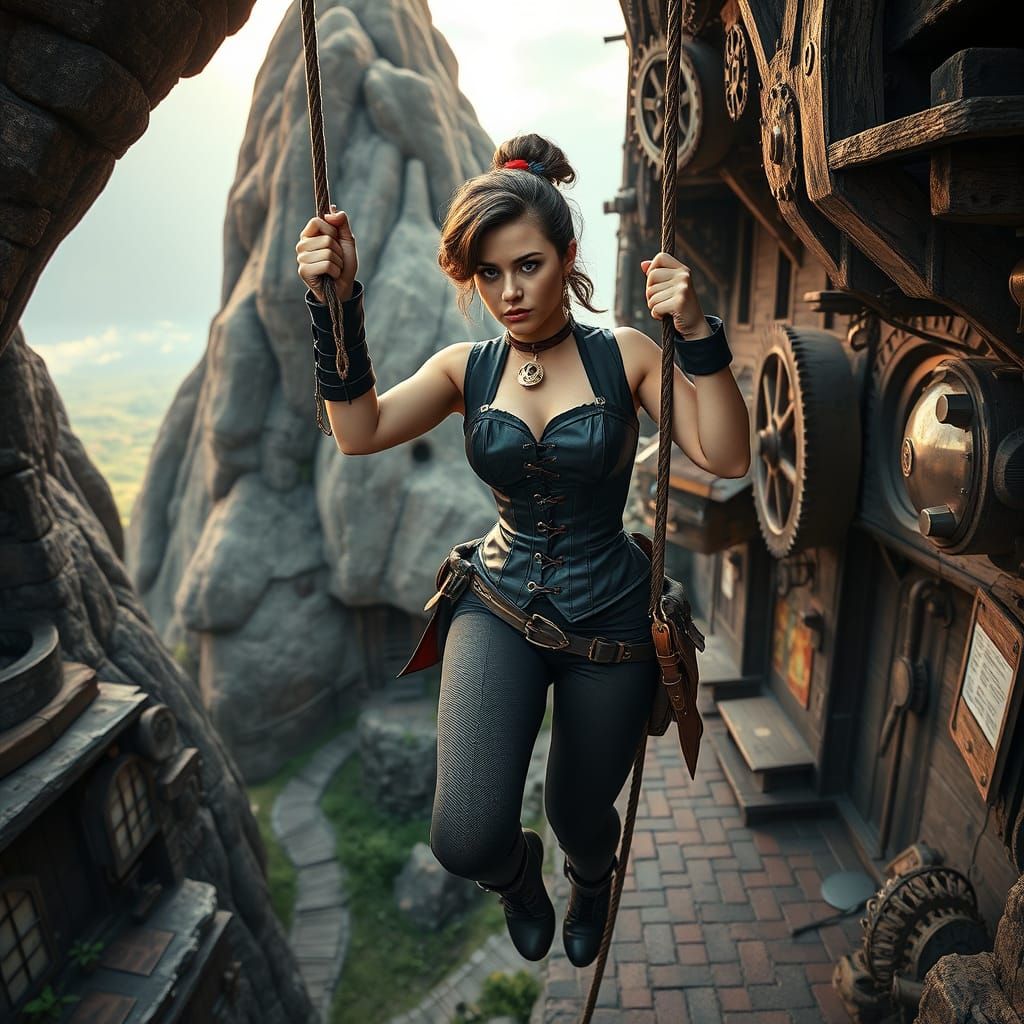 Steampunk Heroine Swings into Action in Bunala Village